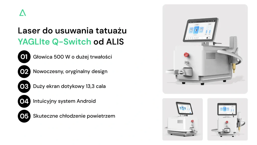 Laser do usuwania tatuażu YAGLIte Q-Switch od ALIS (dane techniczne, typ lasera)