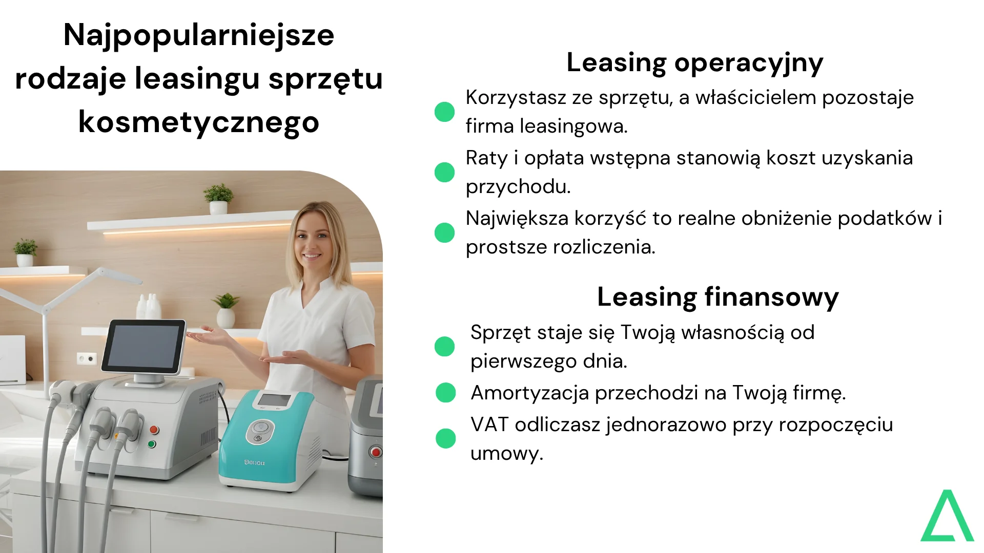 Jakie są rodzaje leasingu sprzętu kosmetycznego?