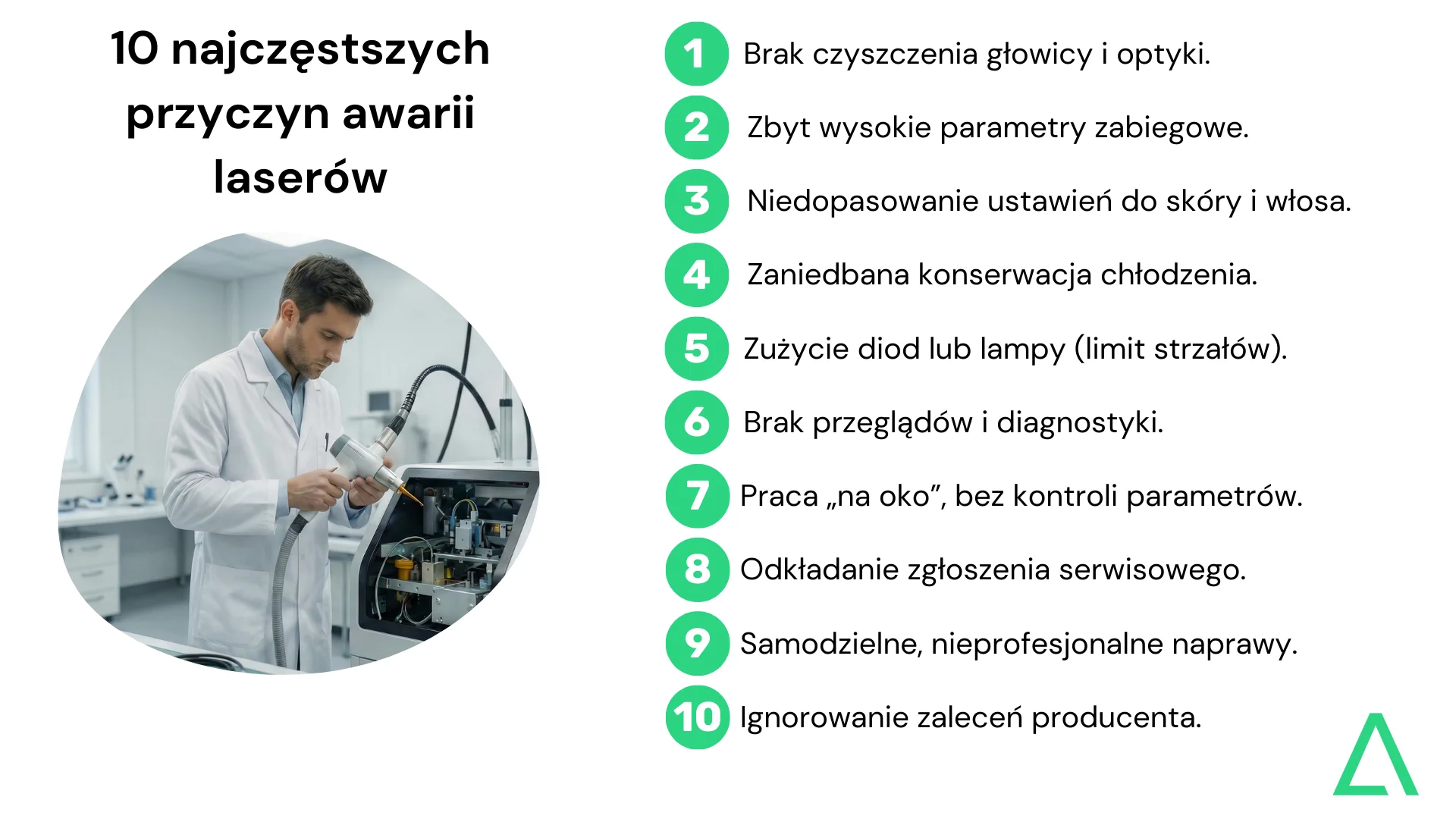 10 najczęstszych przyczyn awarii laserów