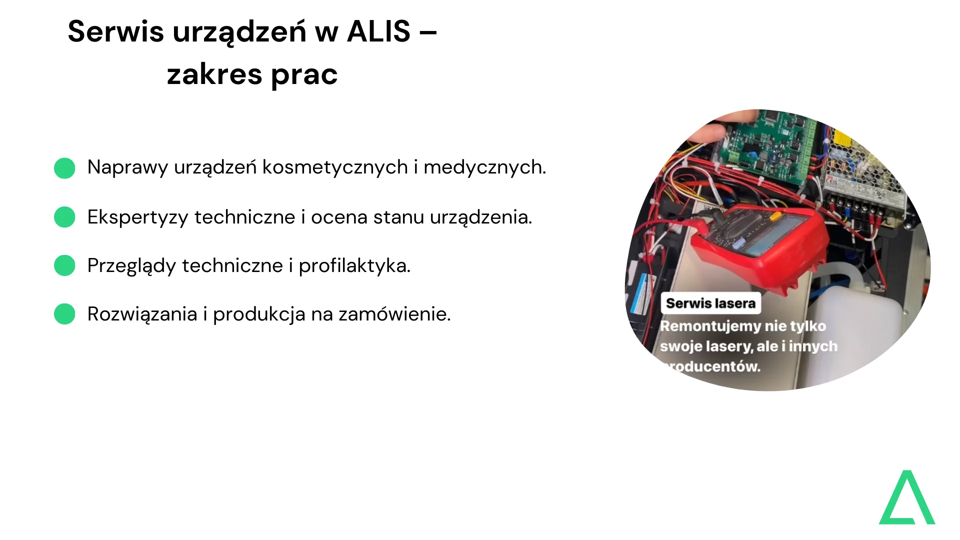 Serwis urządzeń w ALIS – zakres prac
